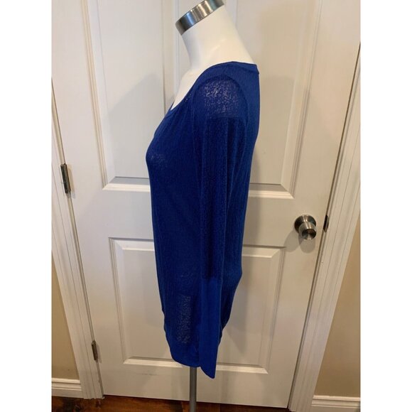 Nike Blue Thin Speckled Long Sleeve Athletic Top, Size Large - Picture 3 of 5
